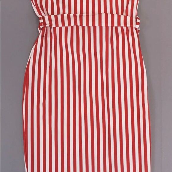 Boohoo Red and white stripped Dress sz. 6 NWT - Picture 7 of 8